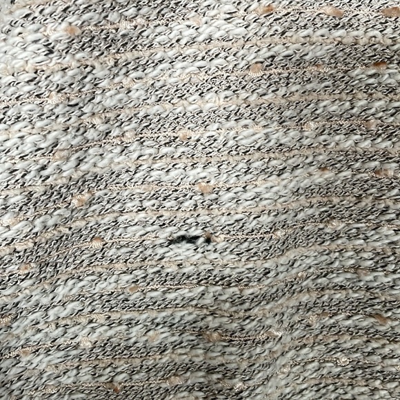 The Limited Cream Textured Tweed Fringe Sweater Shirt | Size Medium - Picture 6 of 11